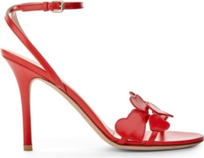 VALENTINO - L'amour 100 leather heeled sandals | Selfridges.com