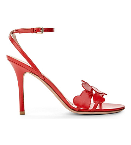 VALENTINO - L'amour 100 leather heeled sandals | Selfridges.com