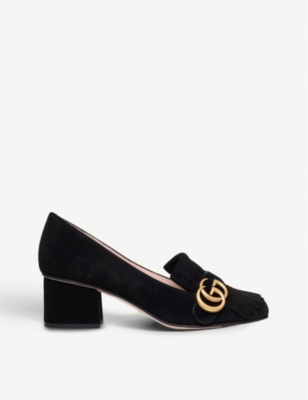 GUCCI Marmont fringed suede loafers Selfridges