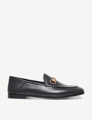 GUCCI Brixton collapsible leather loafers Selfridges