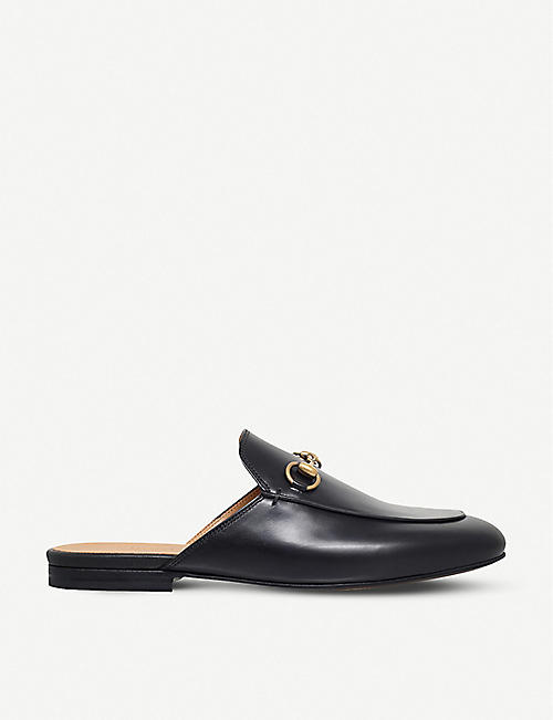 GUCCI: Princetown leather backless loafers