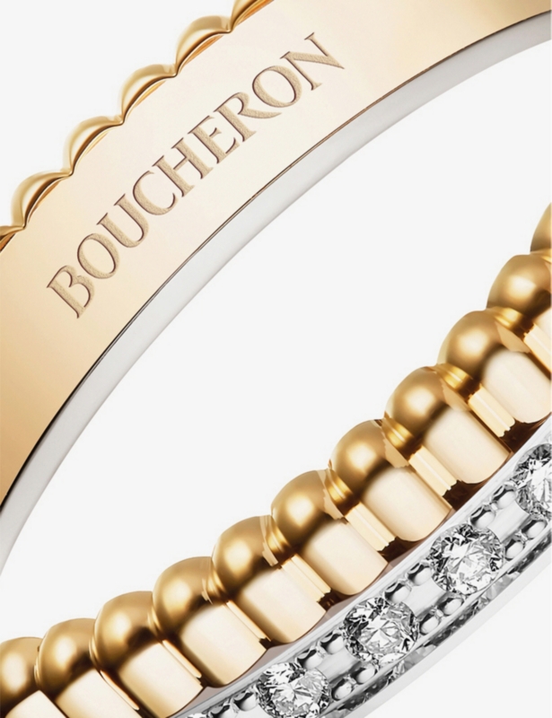 Quatre Radiant Edition 18ct yellow-gold, white-gold and 0.24ct diamond wedding band