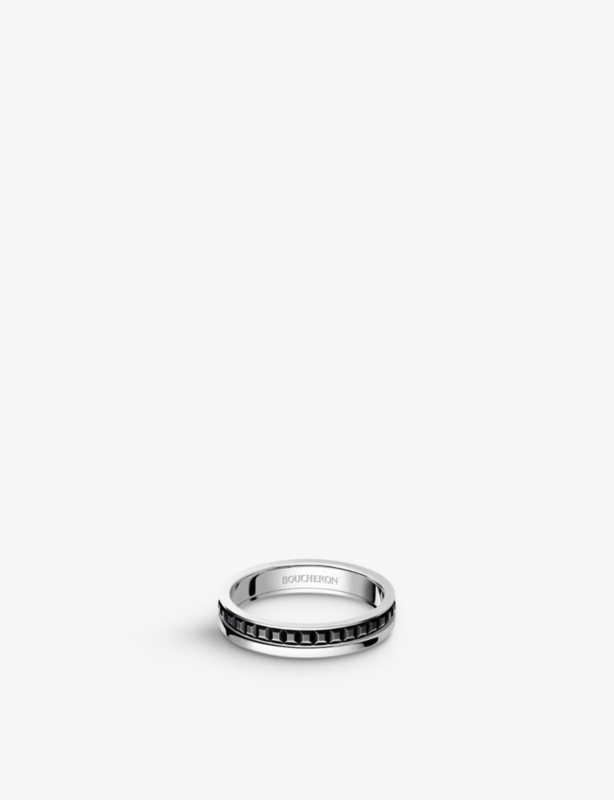 Quatre Black Edition 18ct white-gold wedding band