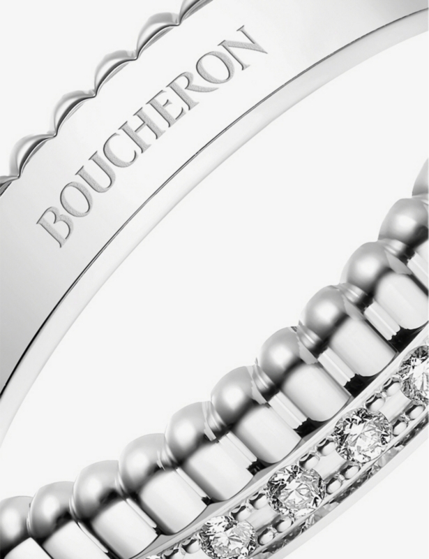 Quatre Radiant Edition 18ct white-gold and 0.24ct diamond wedding band