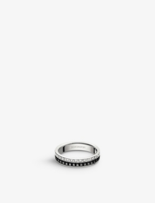 Boucheron Quatre Black Edition 18ct White-gold And 0.24ct Diamond Wedding Band In Black/white/gold