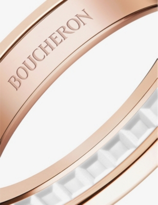 Shop Boucheron Womens Pink Quatre White Edition 18ct Pink-gold And Ceramic Wedding Band In Pink/gold