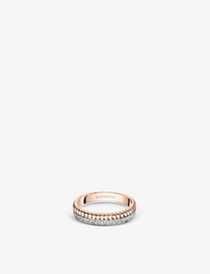 Boucheron Mens Quatre Radiant Edition 18ct White, Rose-gold And 0.23ct Diamond Wedding Band Pink