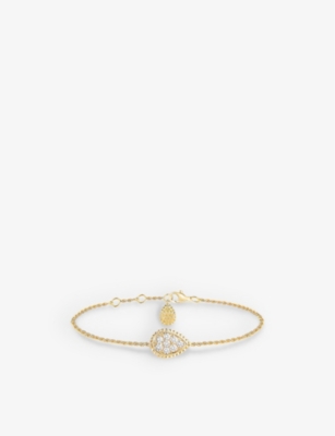 Shop Boucheron Women's Yellow Serpent Bohème 18ct Yellow-gold And 0.33ct Diamond Bracelet