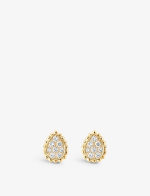 BOUCHERON: Serpent Bohème 18ct yellow-gold and diamond stud earrings
