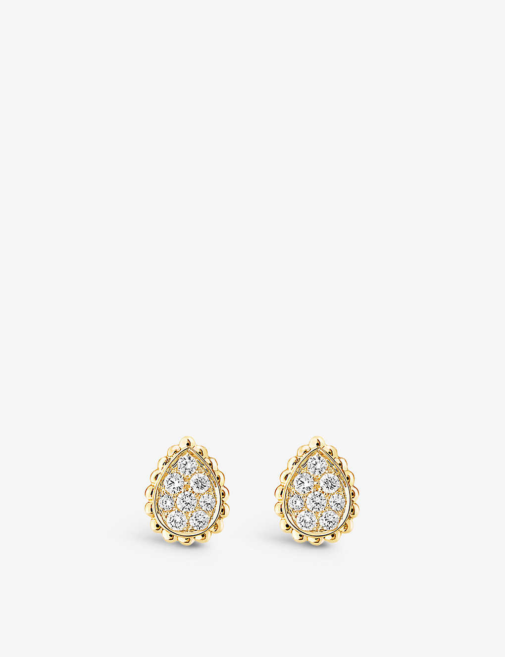 Boucheron Women's Serpent Bohème 18ct Yellow-gold And Diamond Stud Earrings