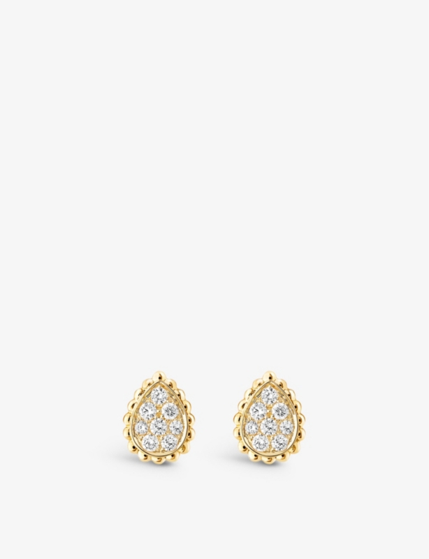Serpent Bohème 18ct yellow-gold and diamond stud earrings