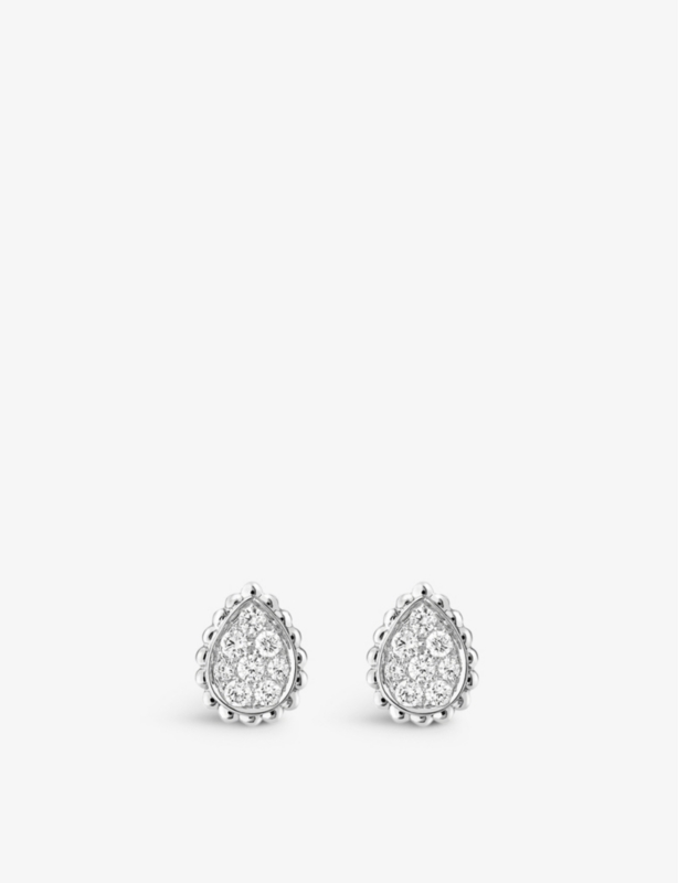 Serpent Bohème 18ct white-gold and diamond stud earrings