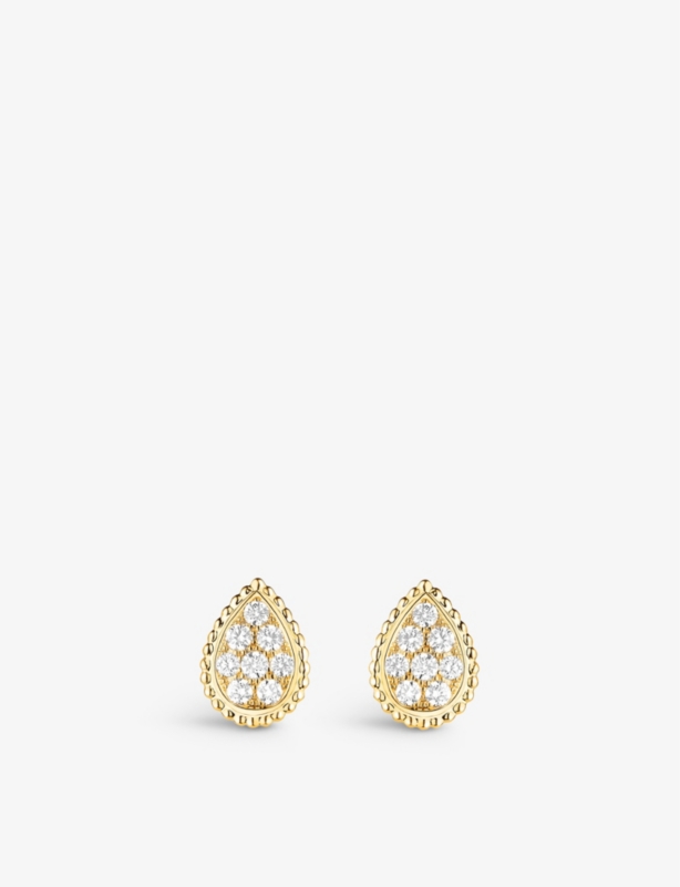Serpent Bohème 18ct yellow-gold and diamond stud earrings