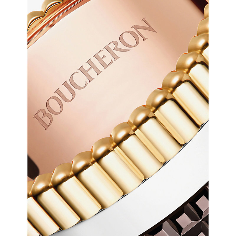 Shop Boucheron Mens Yellow Quatre Classique 18ct Yellow-gold, White-gold And Pink-gold Ring