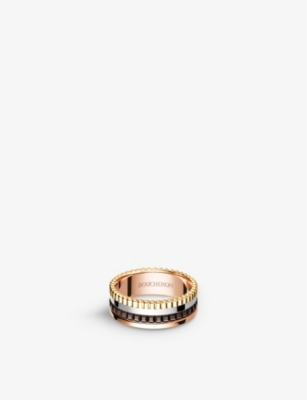 Boucheron Mens Yellow Quatre Classique 18ct Yellow-gold, White-gold And Pink-gold Ring