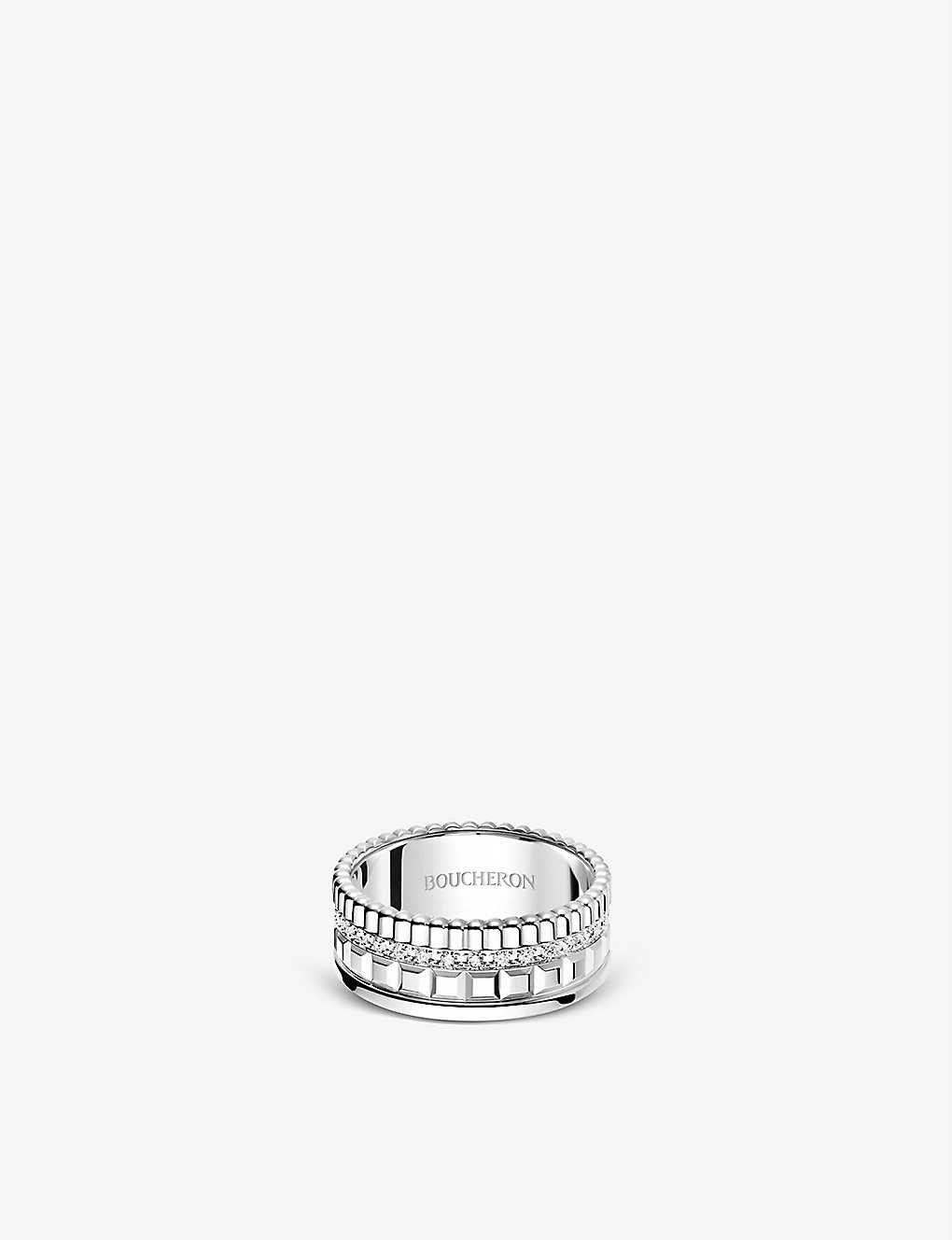 Boucheron Quatre Radiant Edition White-gold And 0.24ct Diamond Ring In Silver