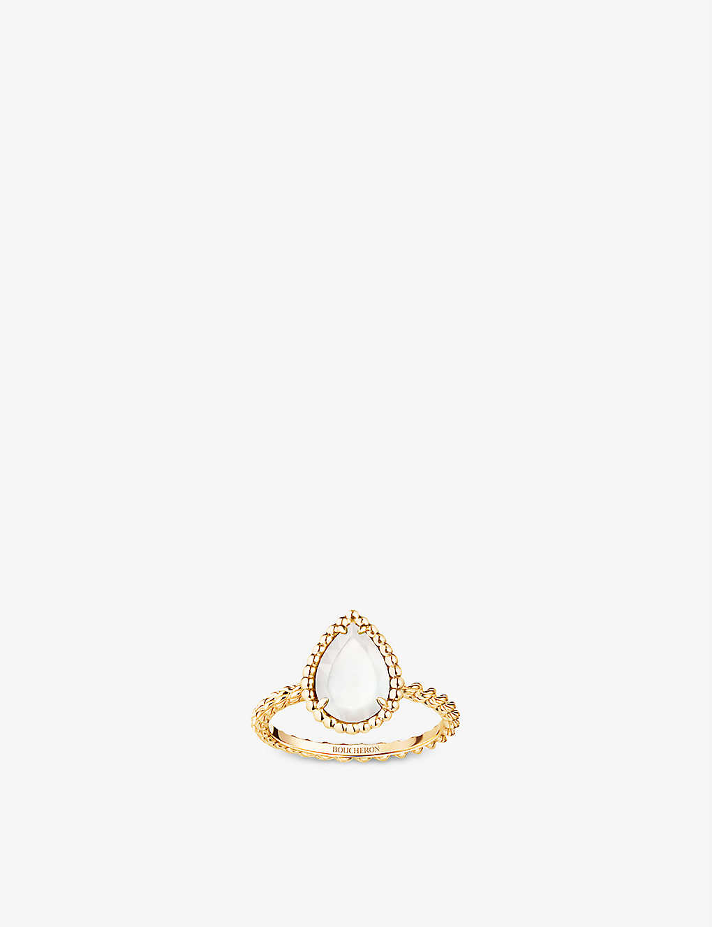 Shop Boucheron Women's Yellow Serpent Bohème Yellow-gold And Mother-of-pearl Ring