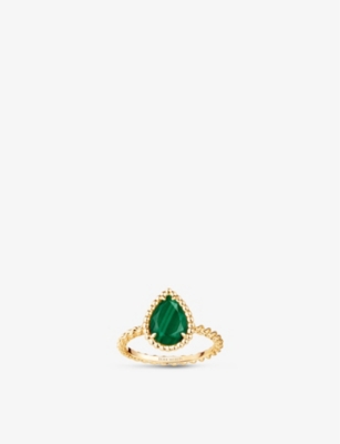 Boucheron Women's Yellow Serpent Bohème 18ct Yellow-gold And 2ct Malachite Ring