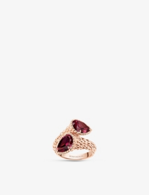 Shop Boucheron Women's Pink Serpent Bohème Pink-gold And Rhodolite Garnet Ring