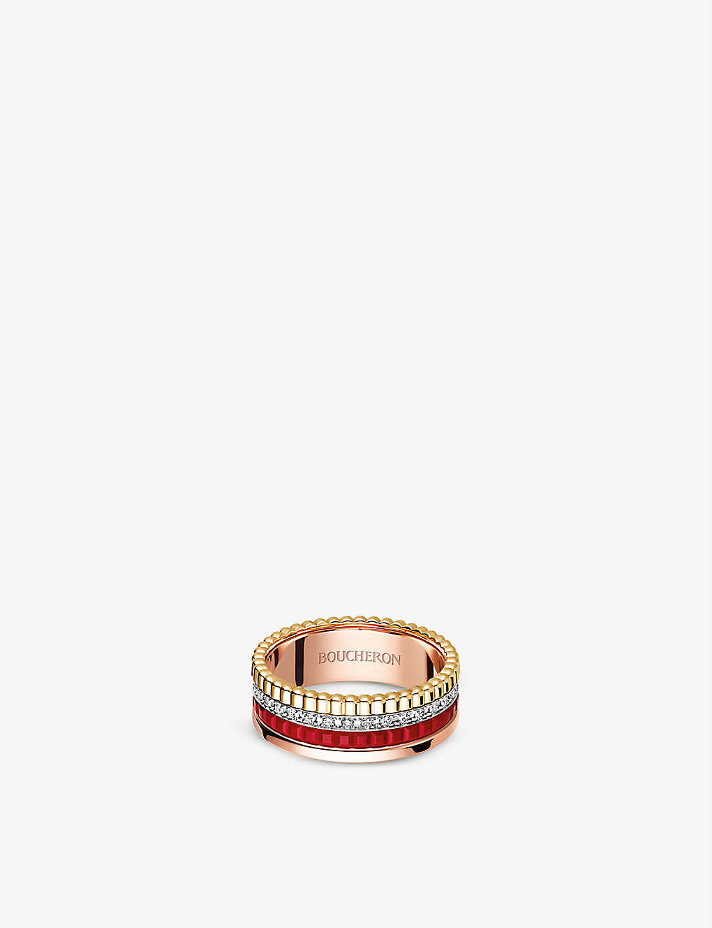 Boucheron Womens Red Quatre Red Edition 18ct Rose-gold, Yellow-gold, White-gold, Ceramic And 0.24ct