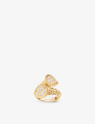 Shop Boucheron Women's Serpent Bohème Toi Et Moi 18ct Yellow-gold And Diamond Ring