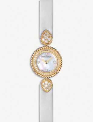 Boucheron Womens Yellow Wa015506 Serpent Bohème 18ct Yellow-gold, Diamond And Mother-of-pearl Watch