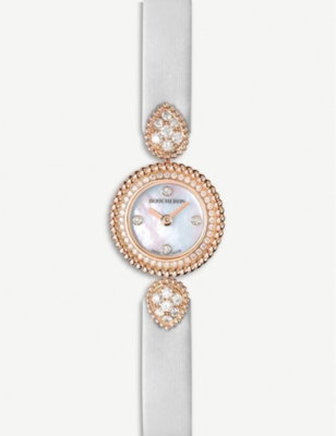 BOUCHERON: WA015507 Serpent Bohème 18ct rose-gold, diamond and mother-of-pearl watch