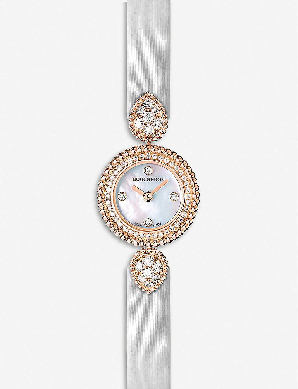 Boucheron Womens Pink Wa015507 Serpent Bohème 18ct Rose-gold, Diamond And Mother-of-pearl Watch