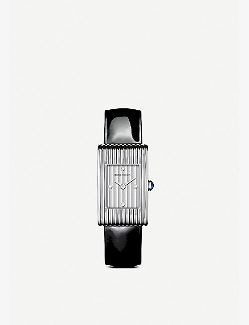 BOUCHERON: WA030504 Reflet small stainless-steel, diamond and sapphire cabochon watch