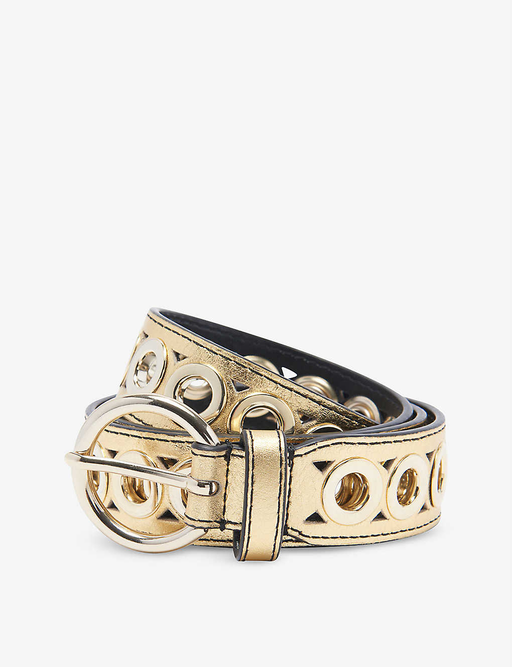 Shop Sandro Women's Gold Adelia Leather Belt