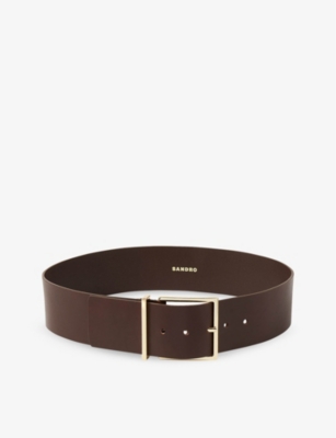 Sandro Woman Belt Chocolate Brown Size 3 Cowhide In Bruns