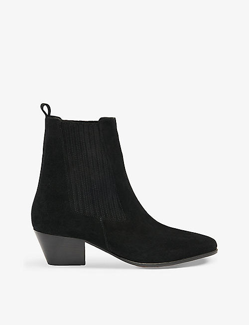 SANDRO: Almond-toe suede ankle boots