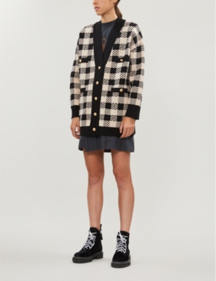 sandro check cardigan