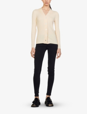 SANDRO: Ribbed knitted cardigan