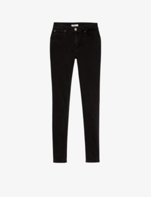 Sandro Skinny Mid-rise Jeans In Noir / Gris