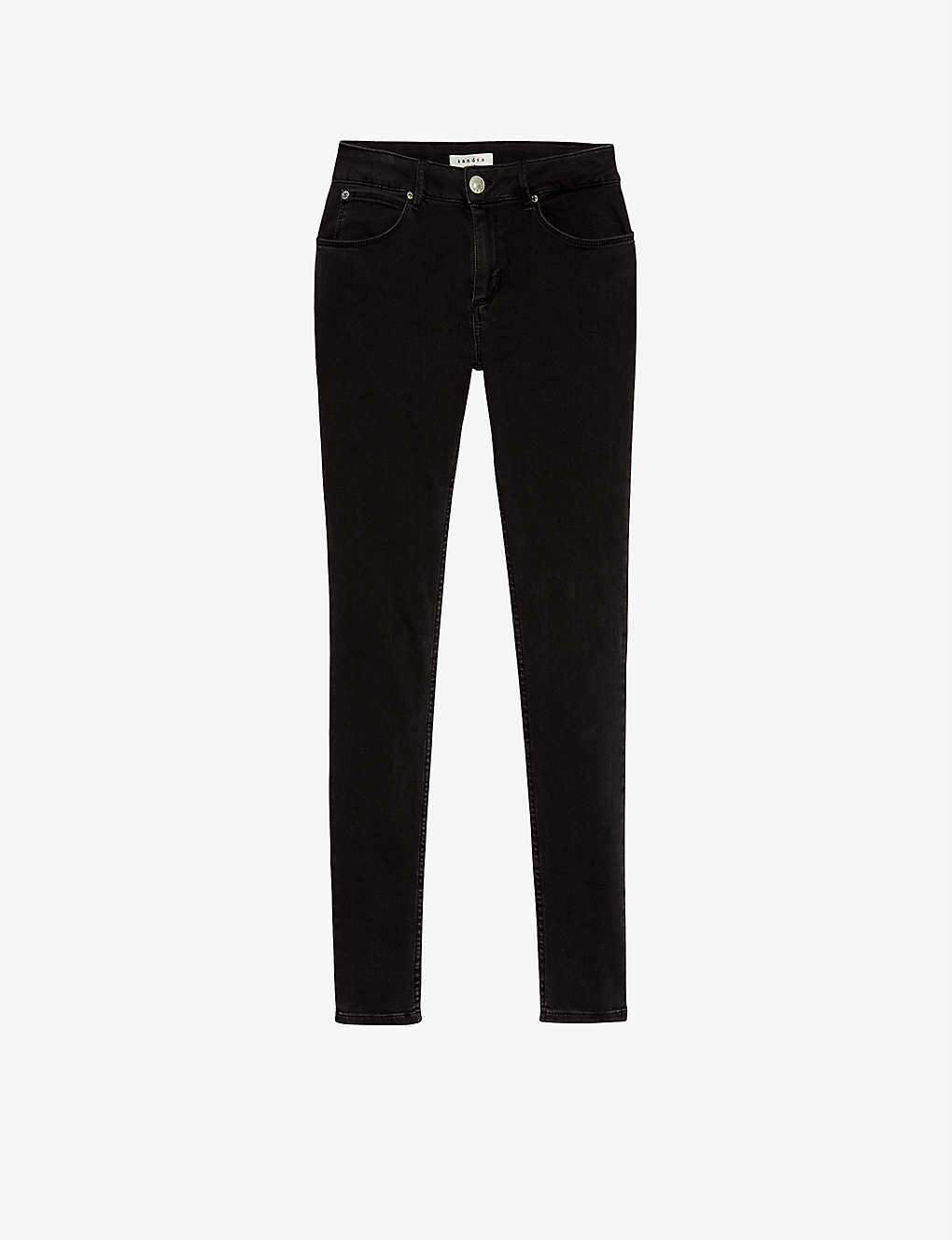 Sandro Skinny Mid-rise Jeans In Noir / Gris