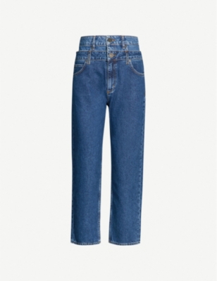 SANDRO: High-rise double-layer jeans