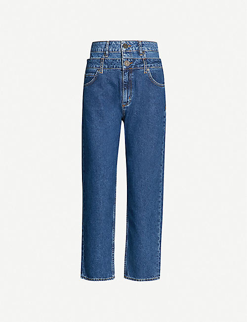 SANDRO: High-rise double-layer jeans