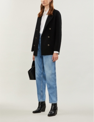 sandro double breasted wool coat