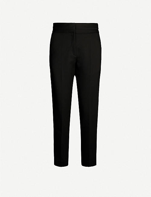 SANDRO: Tapered high-rise stretch-woven trousers