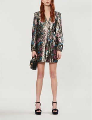 SANDRO - Metallic woven mini dress | Selfridges.com