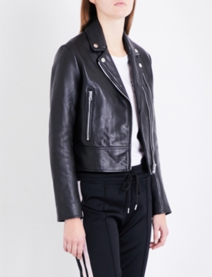SANDRO - Biker leather jacket | Selfridges.com