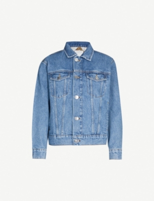 sandro washed denim with seaming