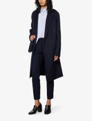 Joseph Womens  New Eliston Tapered Stretch-gabardine Trousers In Navy