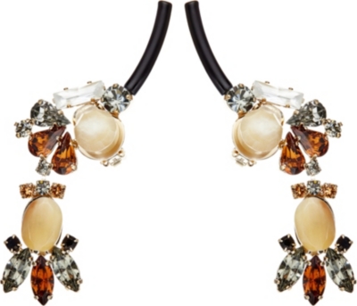 MARNI   Strass and gold plated brass earrings