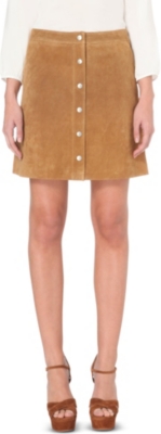 WAREHOUSE   A line suede skirt