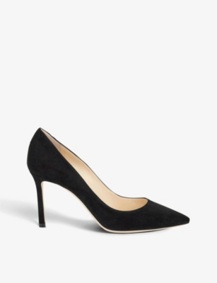 Black Suede Pointy Toe Pumps, Romy 100, Pre Fall 16