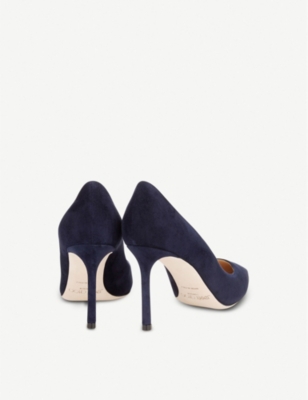 Shop Jimmy Choo Womens Romy 85 Suede Courts Navy