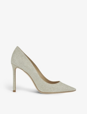 JIMMY CHOO - Romy 100 dusty-glitter courts | Selfridges.com