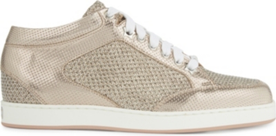 jimmy choo rose gold trainers